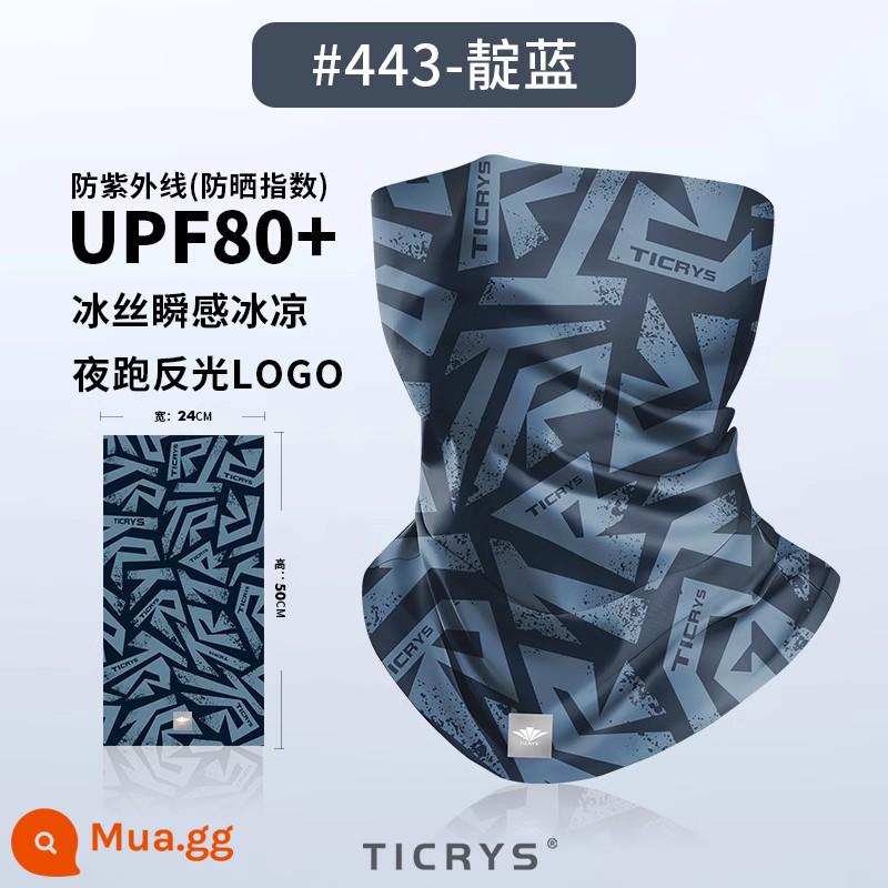 TICRYS Ngoài Trời Magic Băng Đô Cài Tóc Turban Gọng Nam Câu Cá Mặt Nạ Chống Nắng Băng Lụa Cổ Mùa Hè Mỏng Đi Xe Đạp Mặt Khăn - [Làm lạnh bằng lụa, nhanh khô và chống nắng] #443-Indigo