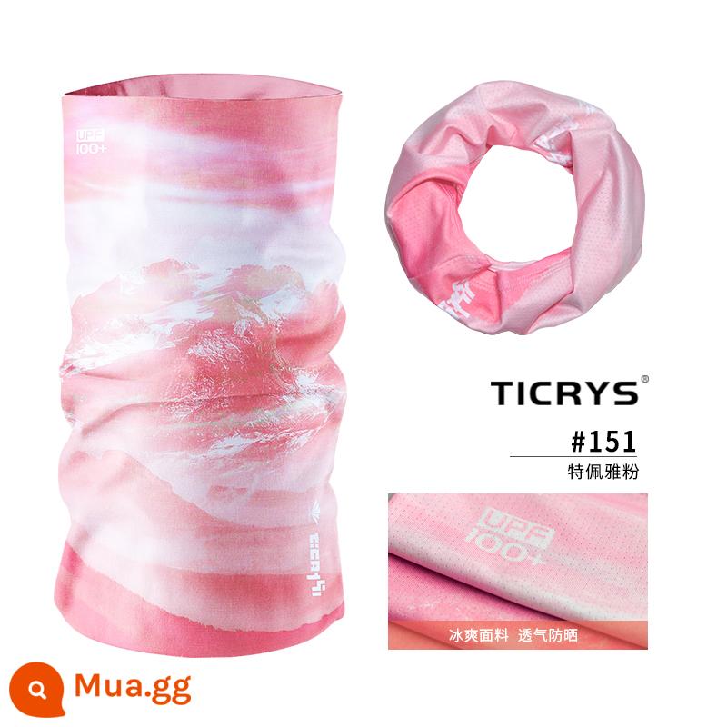 TICRYS Thể Thao Cổ Băng Lụa Nữ Mặt Nạ Chống Nắng Ngoài Trời Magic Băng Đô Cài Tóc Turban Gọng Đi Xe Đạp Mặt Khăn Chống Tia UV - [Tơ băng nguội đi, khô nhanh và có tác dụng chống nắng] #151-Tepeya Powder