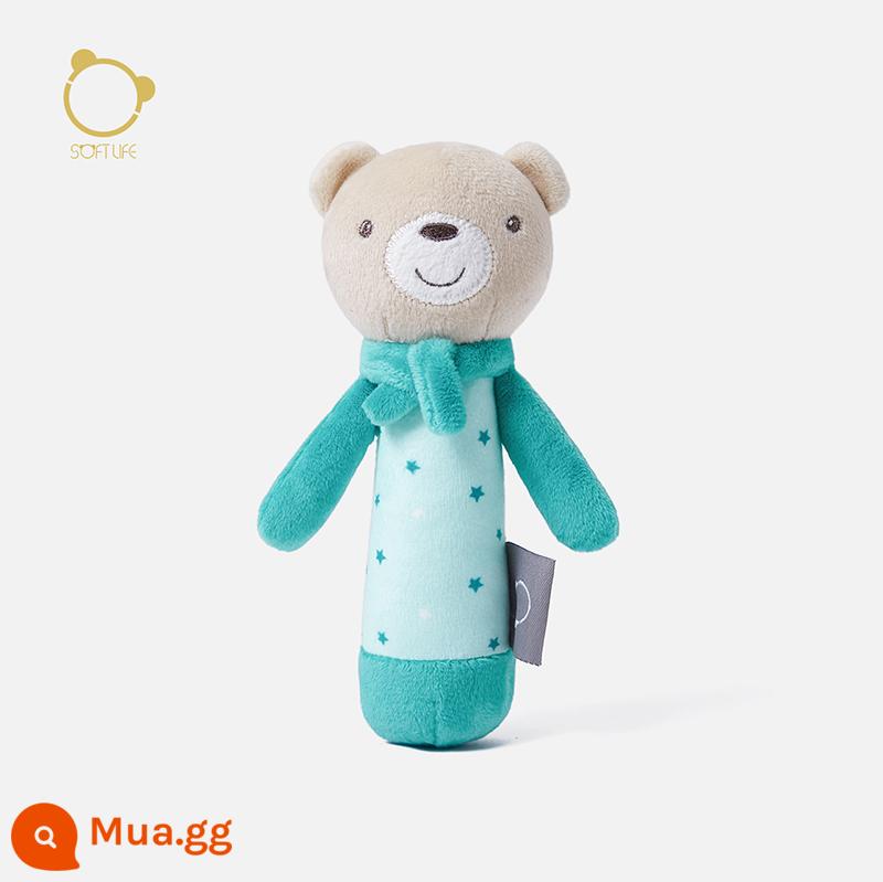 Softlife Baby Ringn Baby có thể cắn và nắm bắt đồ chơi câu đố làm dịu cuộc sống mới 0-3-6 tháng - gấu sao