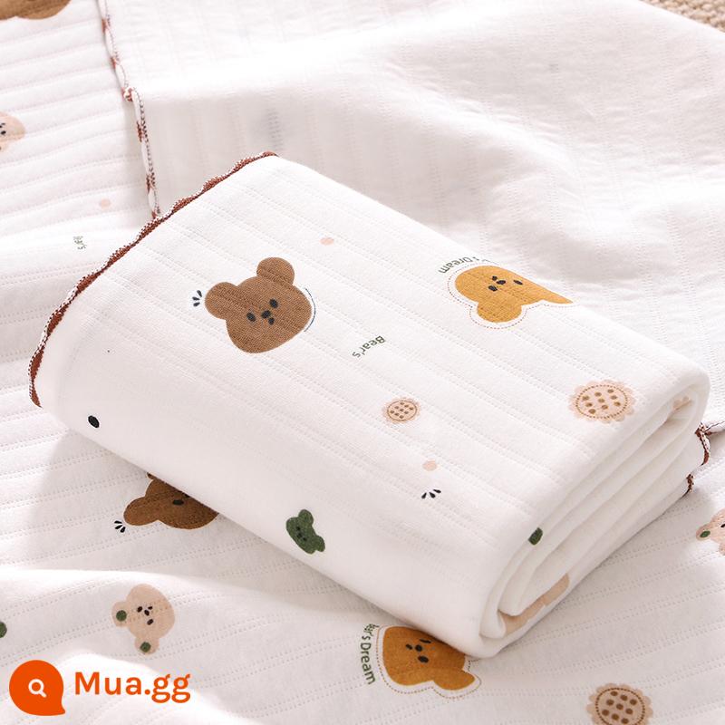 Bé nguyên chất cotton đầu tiên sinh phòng bọc, bé sơ sinh quấn vải bọc, mùa xuân thu đông làm dày tiếp liệu - Gói phòng sinh dày đặc/gấu nâu nhỏ