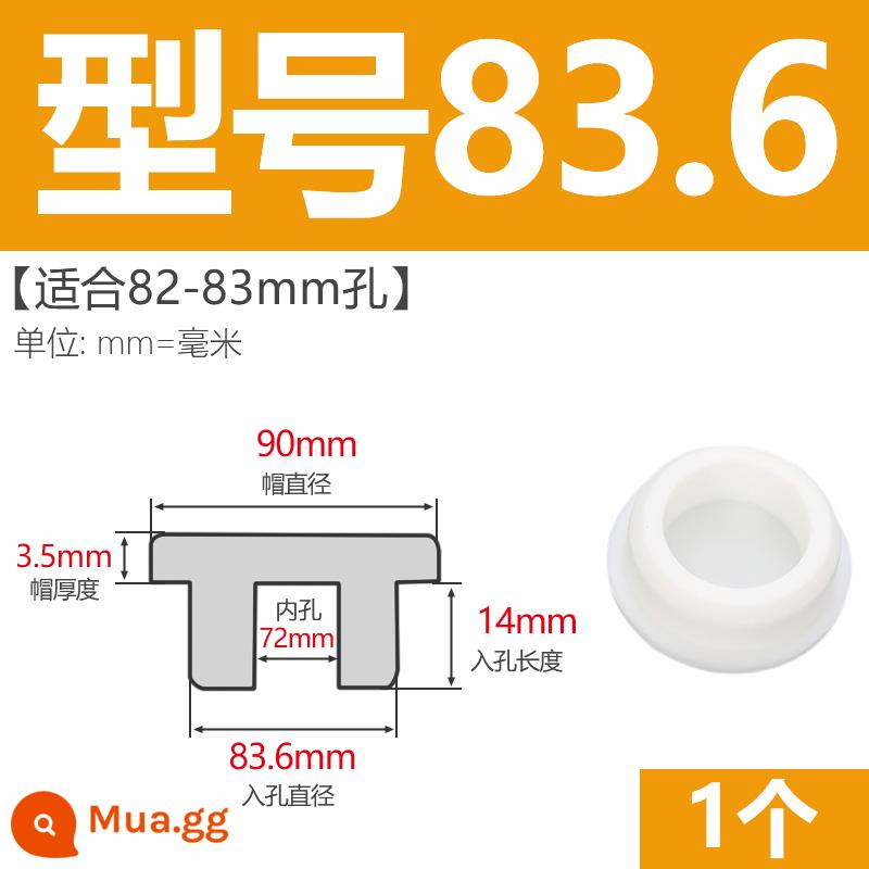 T-hình silicone cắm không thấm nước niêm phong chặn cắm cao su lỗ cắm cao su mềm cắm lỗ tròn cắm nhựa cắm ống cắm cắm bìa - Model 83.6 (phù hợp với lỗ 82mm) trắng/1 chiếc