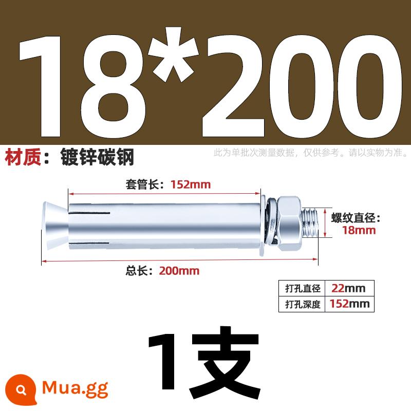 304/201/316 Thép Không Gỉ Mở Rộng Vít Bu Lông Mở Rộng Kéo Nổ Mở Rộng Ống Đinh Ngoài Ống M6M8M10-M20 - Sắt kẽm trắng xanh M18*200-1 cái