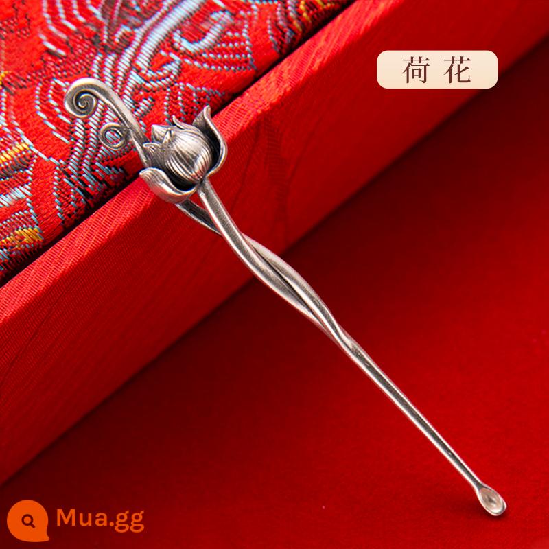 Guiyintang Foot Silver 999 Ear Spoon Retro và vào cửa hàng Spoons Spoons 耳 耳 耳 耳 耳 耳 耳 耳 耳 耳 耳 耳 耳 耳 耳 耳 耳 耳 耳 - Mô hình Lotus + chứng chỉ