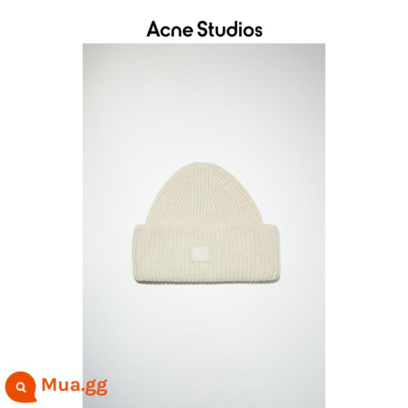 Acne Studios Unisex Biểu cảm khuôn mặt Mũ len mỉm cười Mũ len Mũ len - bột yến mạch màu be