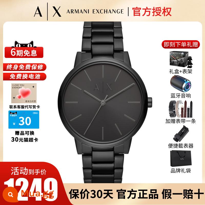 [SF Express] Đồng hồ Armani Armani Đồng hồ nam thể thao Đồng hồ Samurai màu đen Mới AX1344 - AX2701[Chiến binh đen đai thép đen chói lóa] Giá đảm bảo 30 ngày