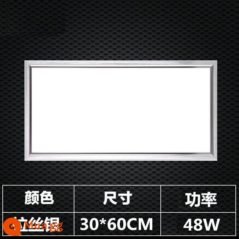 Tích hợp đèn LED âm trần nhà bếp bột phòng ánh sáng bằng nhôm hình tam giác nhúng 30x30x60x300x600 đèn phẳng - Bạc chải 300*600 48W