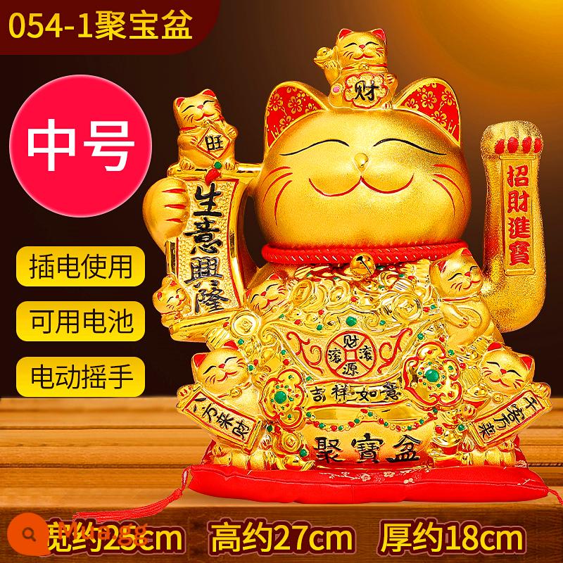 Kinh doanh trang trí của Fortune Cat Xinglong Tay tự điện và tiết kiệm tiền của xe tăng thu ngân số tiền lớn cho mèo mở Quà tặng - Hoạt động kinh doanh dồi dào mèo vàng đang bùng nổ + rung tay (pin cắm kép sử dụng)