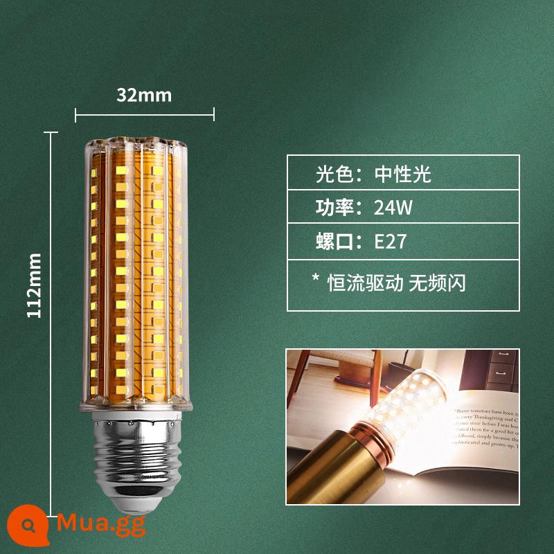 Bóng Đèn LED E27e14 Vít Ngô Đèn Đèn Chùm Siêu Sáng Nguồn Sáng Nến Bong Bóng 3 Màu Mờ Hộ Gia Đình Tiết Kiệm Năng Lượng đèn - Không nhấp nháy, cổng vít E27, đèn trung tính 24W