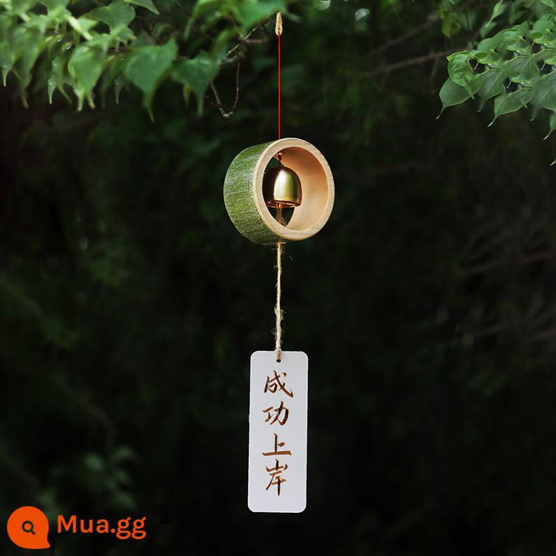 Tre chuông gió mặt dây chuyền ngoài trời ống tre chuông gió mặt dây chuyền mẫu giáo handmade môi trường sáng tạo cảnh bố trí trang trí tre - Đĩa/vòng tròn ngang lớn có đường kính 8-9cm, tổng chiều dài khoảng 52cm, có thể khắc thẻ