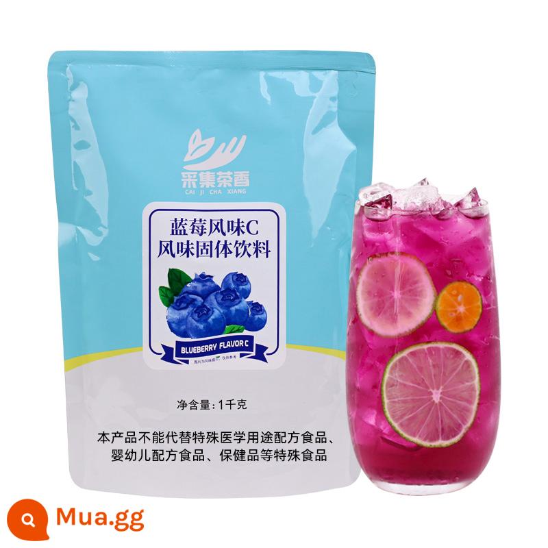 Bộ sưu tập bột nước ép có hương vị trà 1kg nước giải khát pha chế đồ uống rắn phục vụ túi nguyên liệu thương mại - Bột nước ép hương việt quất