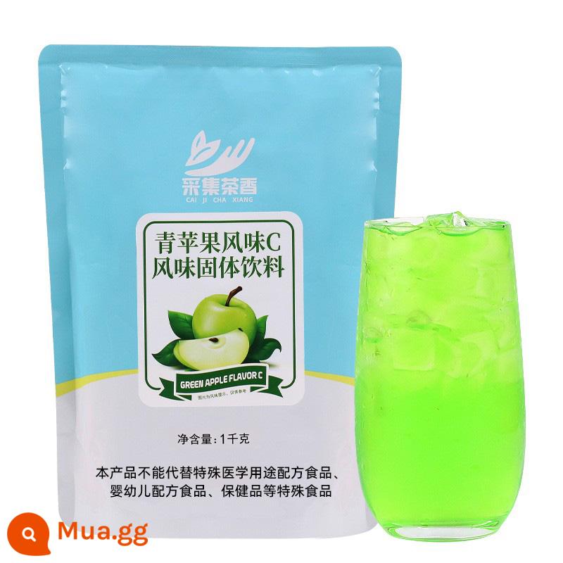 Bộ sưu tập bột nước ép có hương vị trà 1kg nước giải khát pha chế đồ uống rắn phục vụ túi nguyên liệu thương mại - Bột nước ép hương táo xanh