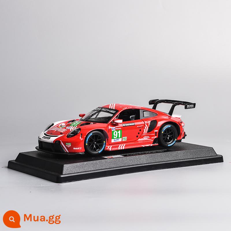 Porsche 911RSR xe mô hình 1:24 mô phỏng xe hợp kim bộ sưu tập mô hình đồ trang trí Giáng Sinh món quà sinh nhật nam - Porsche 911RSR-Đỏ+Cơ sở