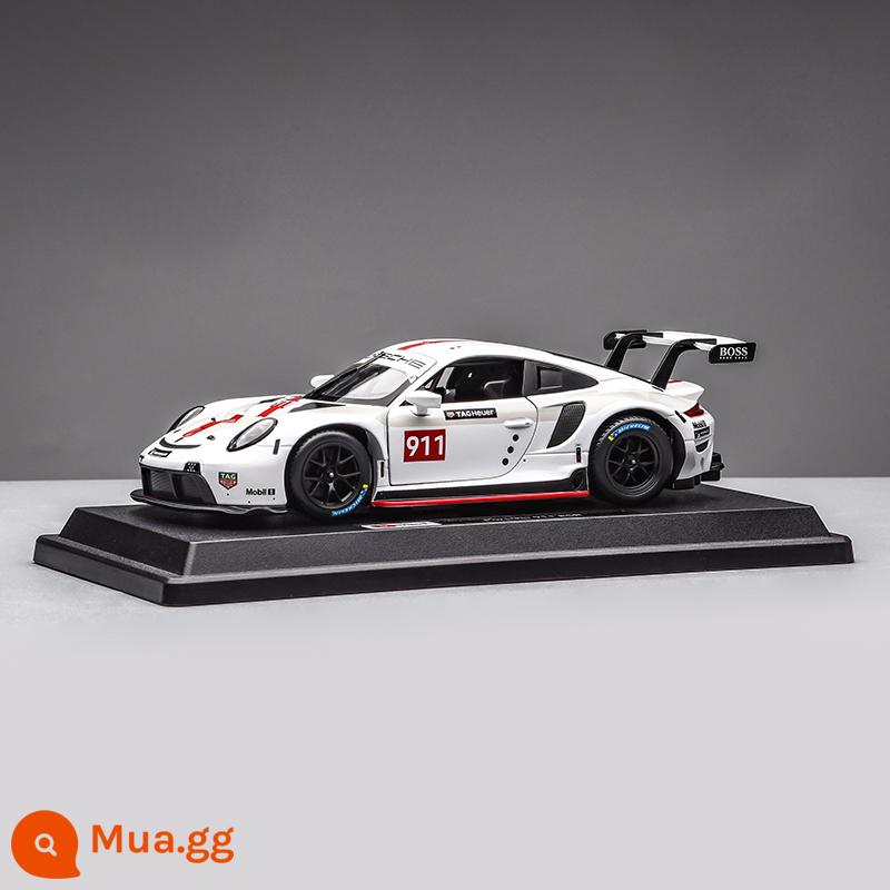 Porsche 911RSR xe mô hình 1:24 mô phỏng xe hợp kim bộ sưu tập mô hình đồ trang trí Giáng Sinh món quà sinh nhật nam - Porsche 911RSR-Trắng+Đế