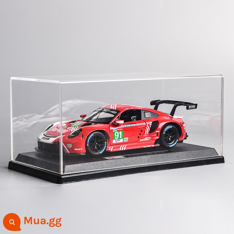 Porsche 911RSR xe mô hình 1:24 mô phỏng xe hợp kim bộ sưu tập mô hình đồ trang trí Giáng Sinh món quà sinh nhật nam - Porsche 911RSR-Red + Hộp trưng bày trong suốt