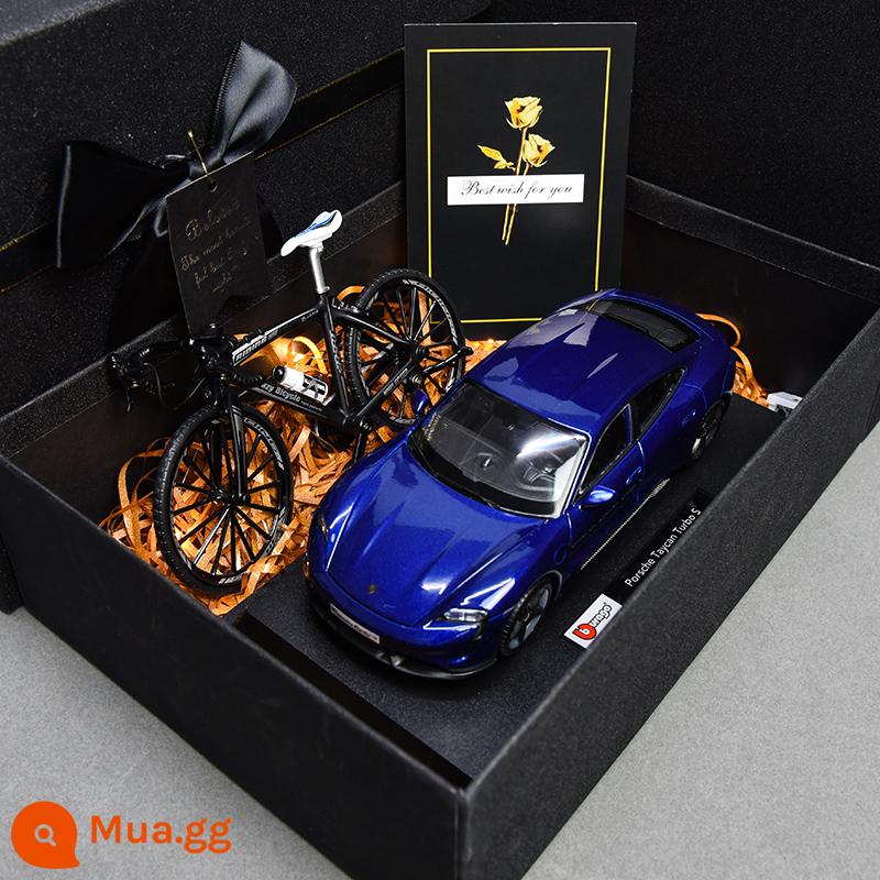 Porsche 911RSR xe mô hình 1:24 mô phỏng xe hợp kim bộ sưu tập mô hình đồ trang trí Giáng Sinh món quà sinh nhật nam - Hộp Quà Tặng Xe Đạp Porsche Taycan-Blue+