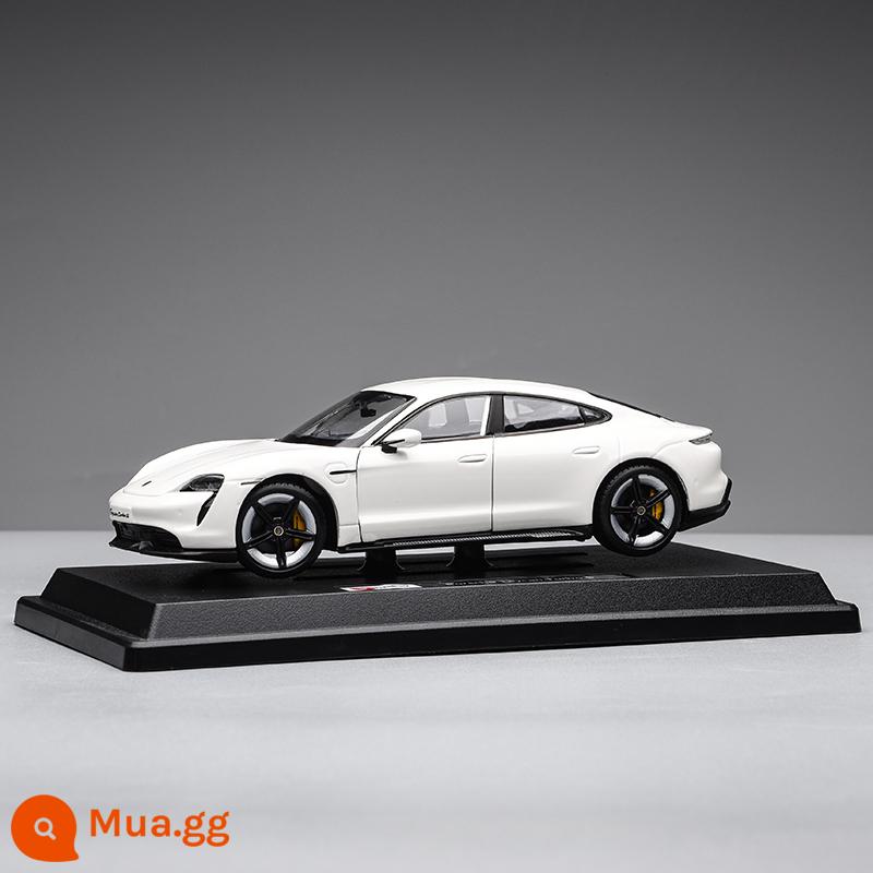 Porsche 911RSR xe mô hình 1:24 mô phỏng xe hợp kim bộ sưu tập mô hình đồ trang trí Giáng Sinh món quà sinh nhật nam - Porsche Taycan-Trắng + Đế