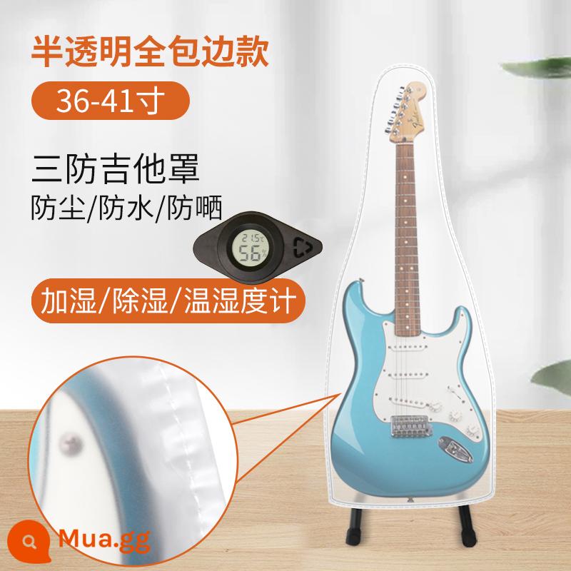 Túi đựng đàn guitar điện trong suốt bảo vệ đàn guitar che bụi túi chống ẩm túi đặc biệt túi kín 41 inch túi độ ẩm không đổi phổ quát - [Mẫu không có dây kéo] Mờ mờ - Đặc biệt dành cho Guitar điện + Máy tạo ẩm và hút ẩm/Nhiệt kế