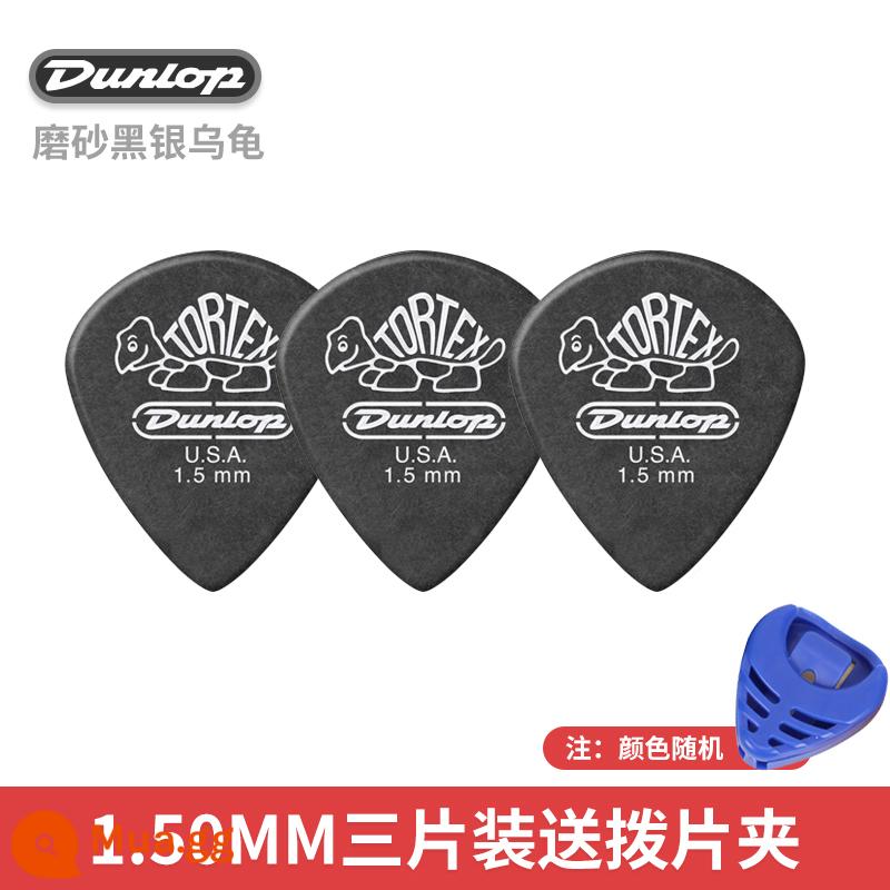 Đàn Guitar Điện Dunlop Dunlop Jazz3 Pick Little Turtle Jazz 3 Pick Guitar Chính Hãng Speed ​​Spring - [3 chiếc] JAZZ III đen bạc 1.50mm rùa + kẹp gắp