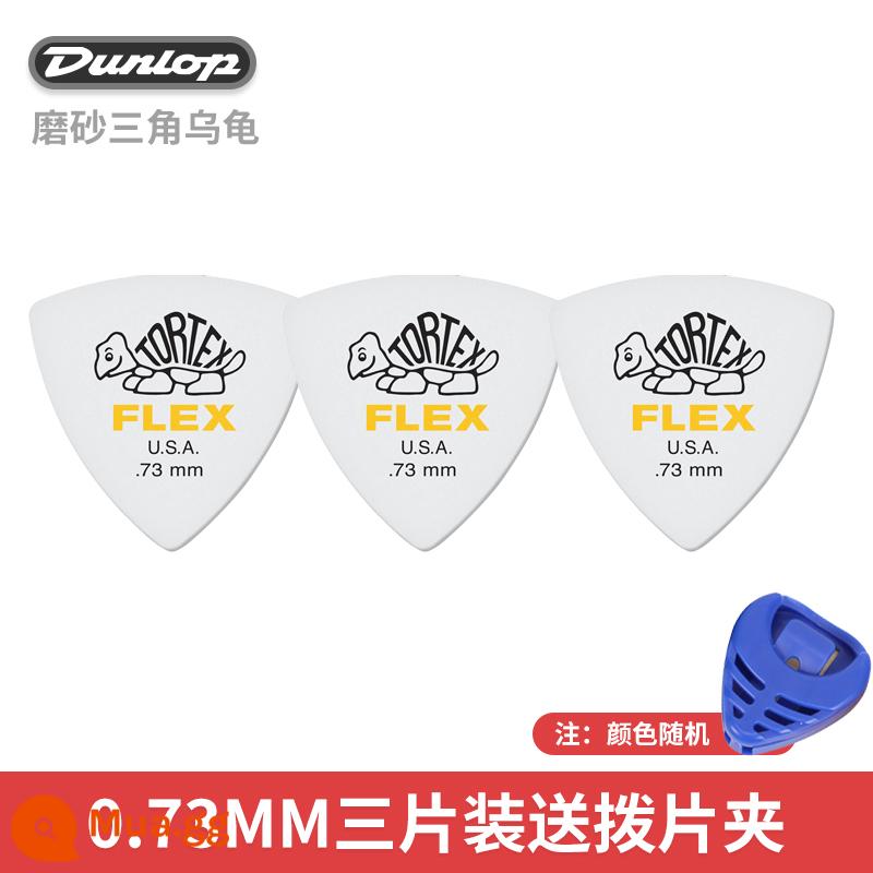 Dunlop Đàn Guitar Điện Dunlop Miếng gảy Speed Play Chà Chống trượt Miếng gảy Gỗ dân gian Guitar Rùa Quét Dây Lò Xo - [Gói ba chiếc] Rùa tam giác 0,73mm + kẹp gắp miễn phí