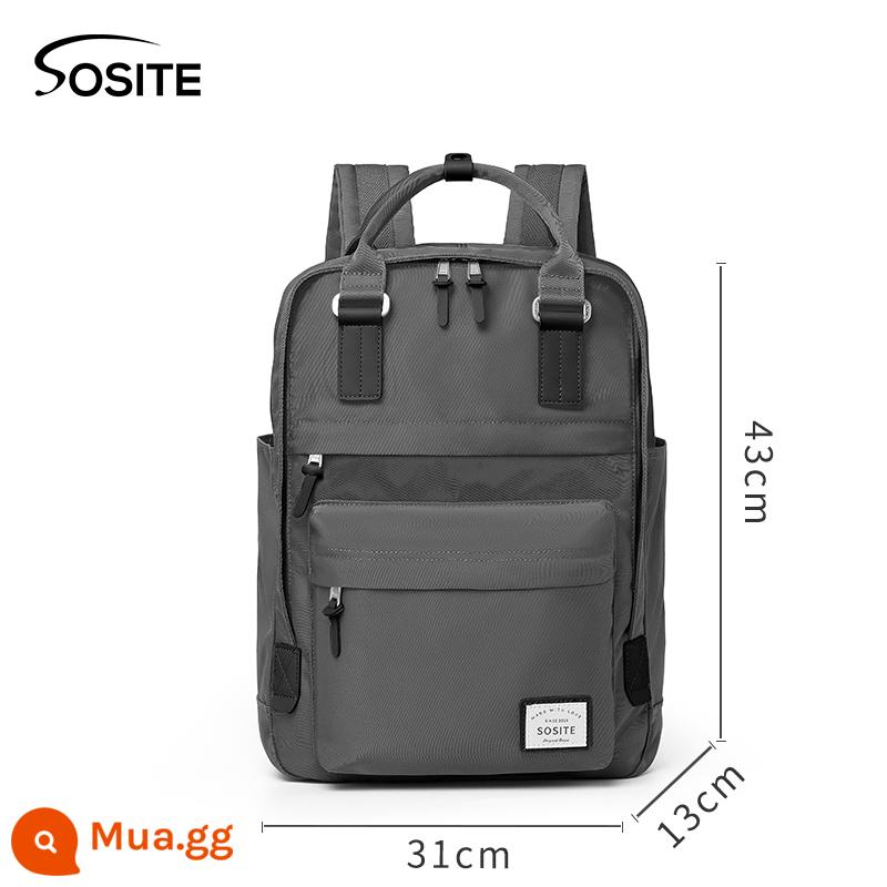 Ba lô SOSITE 2022 cặp máy tính học sinh nam và nữ 15 inch mới ba lô du lịch sức chứa lớn 16 inch - (L)Tro dừa Tro dừa