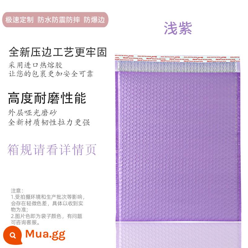 Túi phong bì bong bóng màu Túi xốp màng đồng đùn PE cấp tốc túi bong bóng chống sốc dày túi đóng gói bong bóng quần áo - tím nhạt