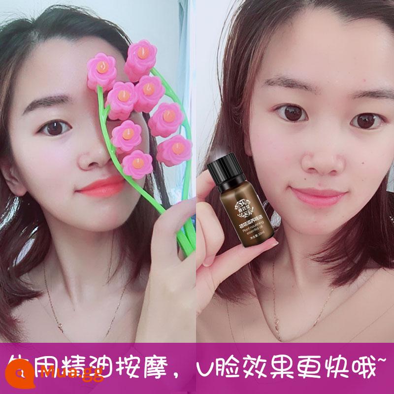 Hướng dẫn sử dụng loại con lăn dụng cụ massage mặt chữ V nâng cơ và làm săn chắc thanh vàng làm đẹp (từ tìm kiếm tạo tác khuôn mặt mỏng) - Nâng cấp 16 viên hồng và xanh để nhận tinh dầu v-face