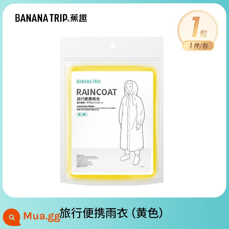 Banana Fun Áo mưa dùng một lần Bao giày Người lớn Trẻ em Áo mưa Poncho Leo núi Đi bộ đường dài Buổi hòa nhạc Quần áo mưa trong suốt Thiết bị - Áo mưa dày màu vàng*1