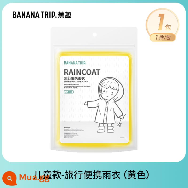 Banana Fun Áo mưa dùng một lần Bao giày Người lớn Trẻ em Áo mưa Poncho Leo núi Đi bộ đường dài Buổi hòa nhạc Quần áo mưa trong suốt Thiết bị - [Trẻ em] Áo mưa dày-Vàng*1