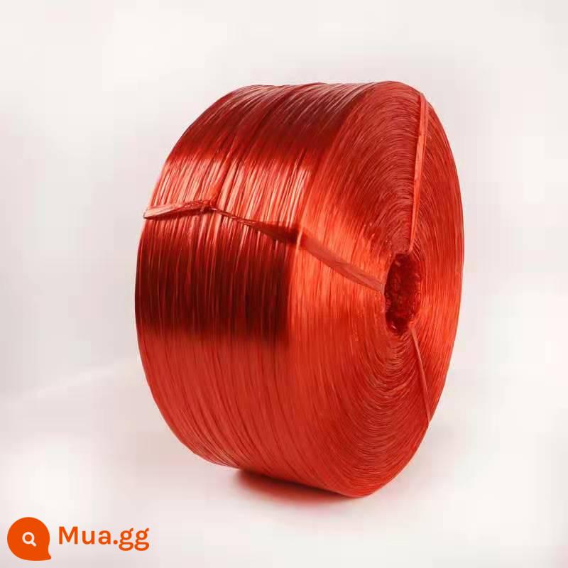 Dây ràng buộc bằng nhựa xé màng ràng buộc dây nylon cỏ cói túi dây bó cỏ dây bao bì dây sợi dây trắng dây - Màu đỏ, rộng 2cm, 3,2kg mỗi cuộn