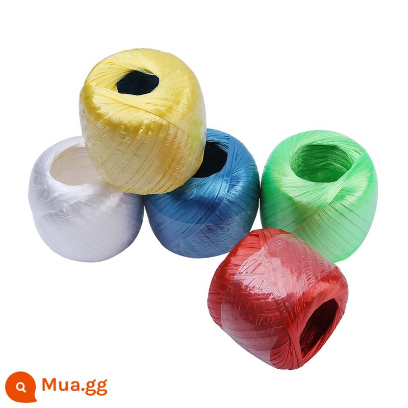 Dây ràng buộc bằng nhựa xé màng ràng buộc dây nylon cỏ cói túi dây bó cỏ dây bao bì dây sợi dây trắng dây - Bóng trắng 100g mỗi cuộn (tổng cộng 5 cuộn) (lưu ý cho các màu khác)