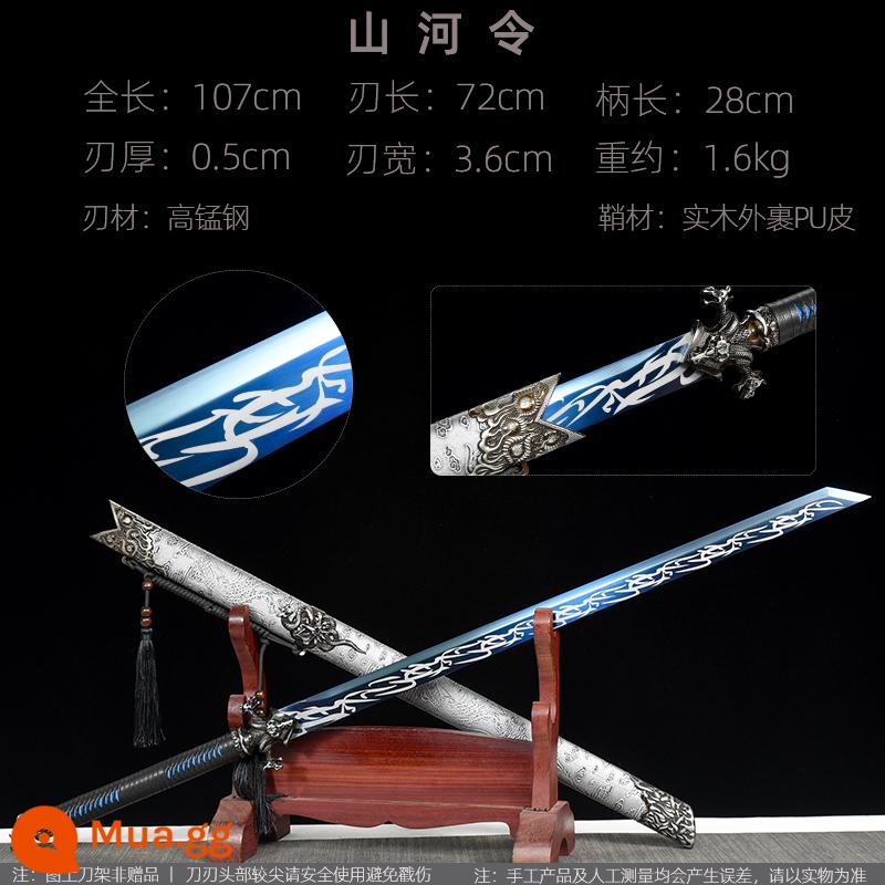 Tang Hengdao Longquan Town House Sword tích hợp kiếm thêu lò xo dao thép mangan Tang gươm dao vũ khí lạnh tự vệ không có lưỡi - Trắng