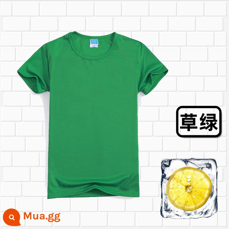 Áo thun cotton tùy chỉnh logo cổ tròn quần áo công sở in quảng cáo văn hóa áo đảng nhóm lớp đồng phục tay ngắn thêu - 306 cỏ xanh