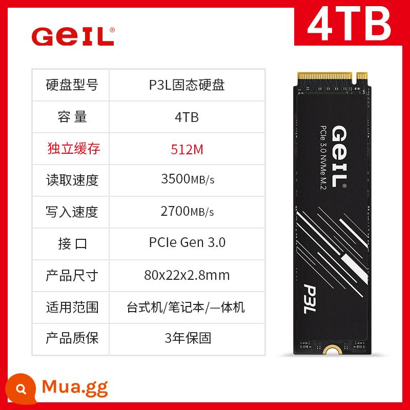 GeIL Jinbang P3L SSD 512g 1t 2t máy tính để bàn m.2 SSD máy tính xách tay NVME M2 - P3L 4T 3500 MB/giây