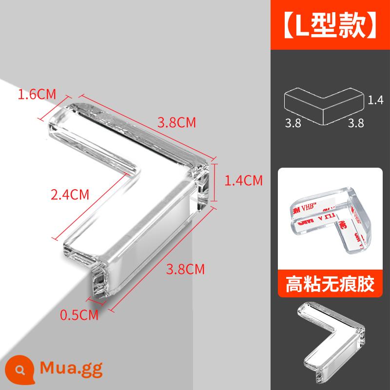 Dải chống va chạm hình chữ U Dải cạnh cửa kính cường lực quấn dải cạnh bàn cà phê Dải trong suốt bảo vệ hình chữ U Góc dán chống bàn - Góc trong suốt dày hình chữ L [10 miếng]