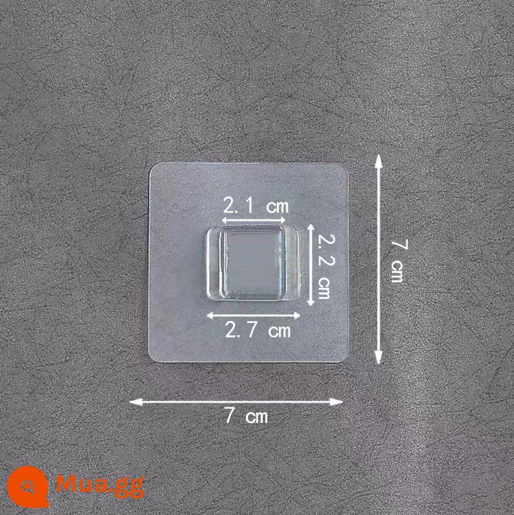 Móc khóa hình chữ U phụ kiện đa năng, mạnh mẽ trong suốt, không cần đục lỗ, móc treo tường, giá để đồ, miếng dán dính không dấu vết. - [Miếng vá khóa hình chữ nhật] 4 miếng