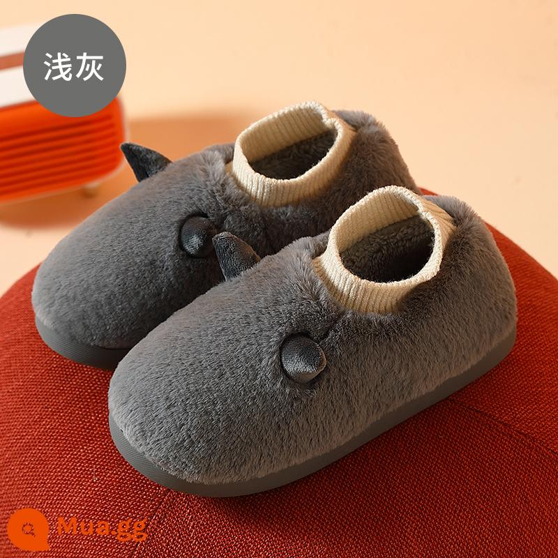 Ủng đi tuyết nam đế dày mùa đông cộng nhung giữ ấm mới 2022 giày cotton slip-on Đông Bắc chống trượt áo khoác ngoài nam - Xám nhạt [kiểu sừng cừu]