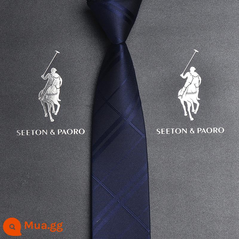 Colorton Ralph Lauren Polo Tie Nam Công Việc Phù Hợp Với Dây Kéo Rảnh Tay Phong Cách Cưới Chú Rể Đen Hộp Quà Tặng Cao Cấp - Mẫu in tay đa năng màu xanh-P712 (cần lưu ý dây kéo)