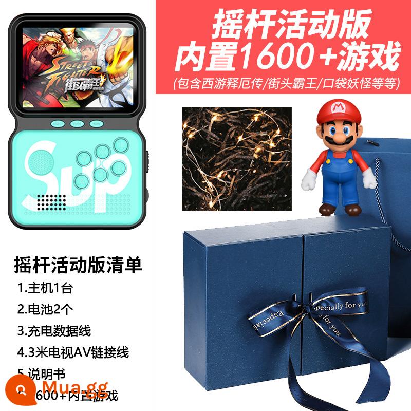 Máy chơi game SUP rocker mới máy chơi game cầm tay retro máy chơi game trẻ em hoài niệm tuổi thơ xưa Máy xếp hình máy chơi game mini máy chơi game cầm tay psp mini FC hộp quà tặng arcade - Cần điều khiển Model Matcha Green [Mẫu hộp quà tặng] [Hơn 1600 trò chơi] 2 Pin + Thẻ nhớ 8G Tặng kèm 3 mét dây