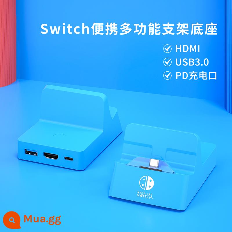 Thích hợp cho Nintendo Switch đế di động đế sạc máy chủ OLED đế đế mở rộng NS mở rộng màn hình chiếu kết nối màn hình Bộ chuyển đổi TV phụ kiện ngoại vi cáp giao diện mạng - Đế ba trong một đa chức năng [màu xanh]