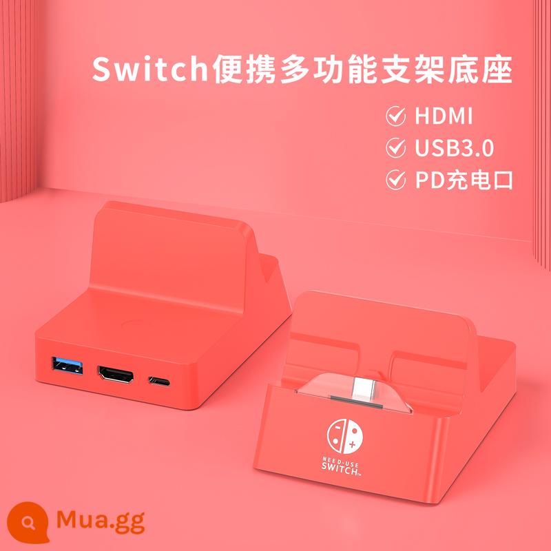 Thích hợp cho Nintendo Switch đế di động đế sạc máy chủ OLED đế đế mở rộng NS mở rộng màn hình chiếu kết nối màn hình Bộ chuyển đổi TV phụ kiện ngoại vi cáp giao diện mạng - Đế ba trong một đa chức năng [đỏ]