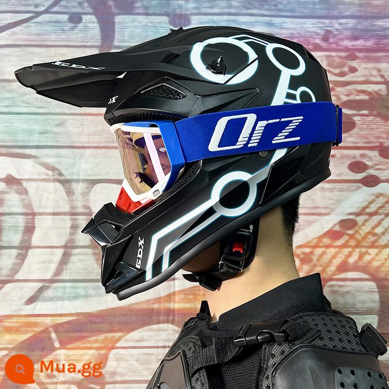 ORZ ngoài đường mũ nam nữ full-cover xe điện ATV go-kart biểu tình mũ bảo hiểm leo núi nón xe đạp - Chòm sao xanh với gương khung trắng ORZ đi kèm găng tay và khẩu trang