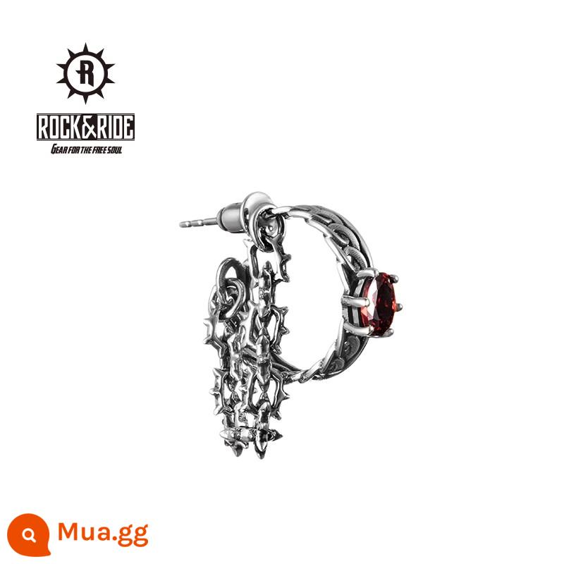 [Hàng cùng loại tại trung tâm mua sắm] Bông tai hoa hồng gai ROCKRIDE bạc sterling bông tai nam tai kim bông tai nữ ý nghĩa thiết kế thích hợp - [bông tai gai hoa hồng] đơn