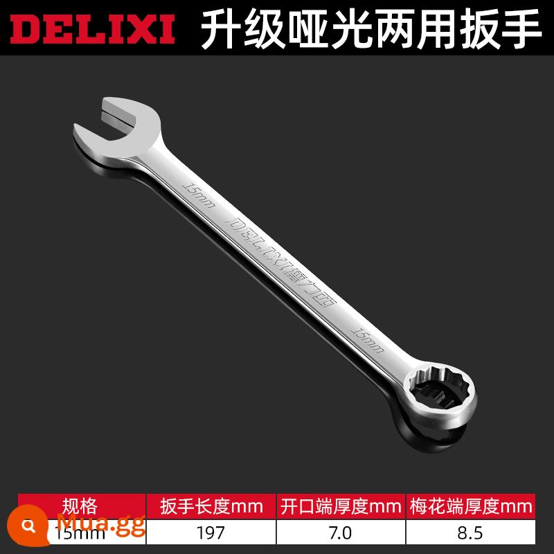 Cờ lê lưỡng dụng Delixi thép carbon cao mận mở cờ lê hoa mận cờ lê đĩa nĩa bộ cờ lê bánh cóc - Delixi đa năng 15MM