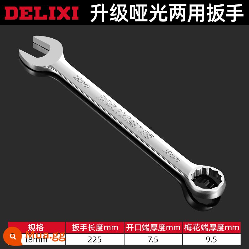 Cờ lê lưỡng dụng Delixi thép carbon cao mận mở cờ lê hoa mận cờ lê đĩa nĩa bộ cờ lê bánh cóc - Delixi đa năng 18MM