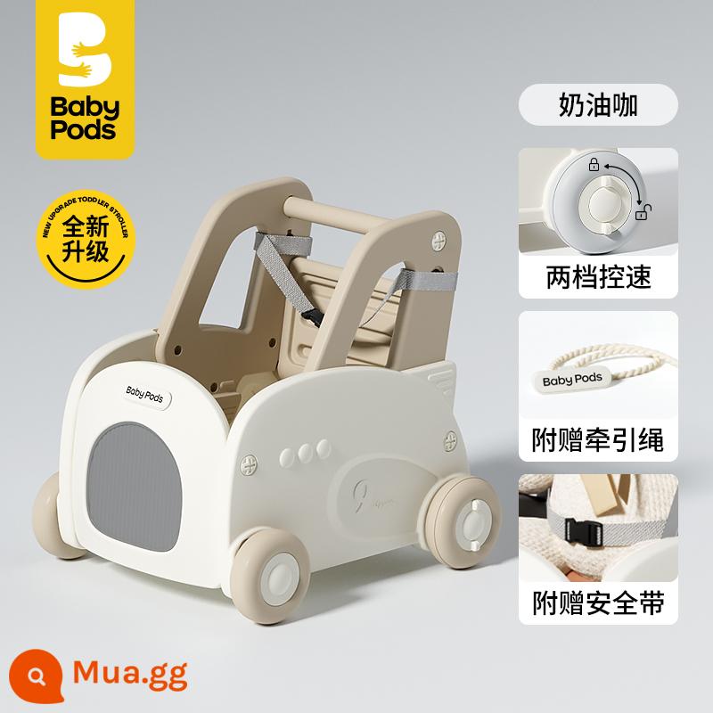 Babypod Xe Tập Đi Cho Bé Xe Đẩy Đa Năng Chống O-Chân Cho Bé Học Tập Đi Một Tuổi Đồ Chơi Quà Tặng - [Nâng cấp khả năng điều chỉnh tốc độ bằng một cú nhấp chuột] Xe đẩy cà phê kem S2