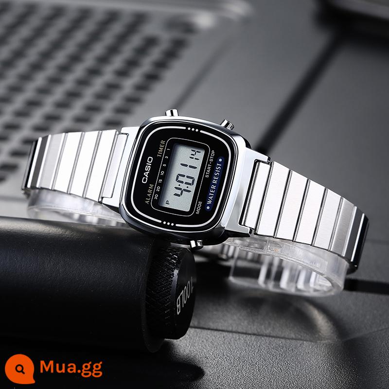 Đồng hồ Casio nam mặt vuông nhỏ phong cách cổ điển Đồng hồ điện tử đồng hồ học sinh AE-1200WHD-1A - LA670WA-1 (đồng hồ học sinh màu bạc)