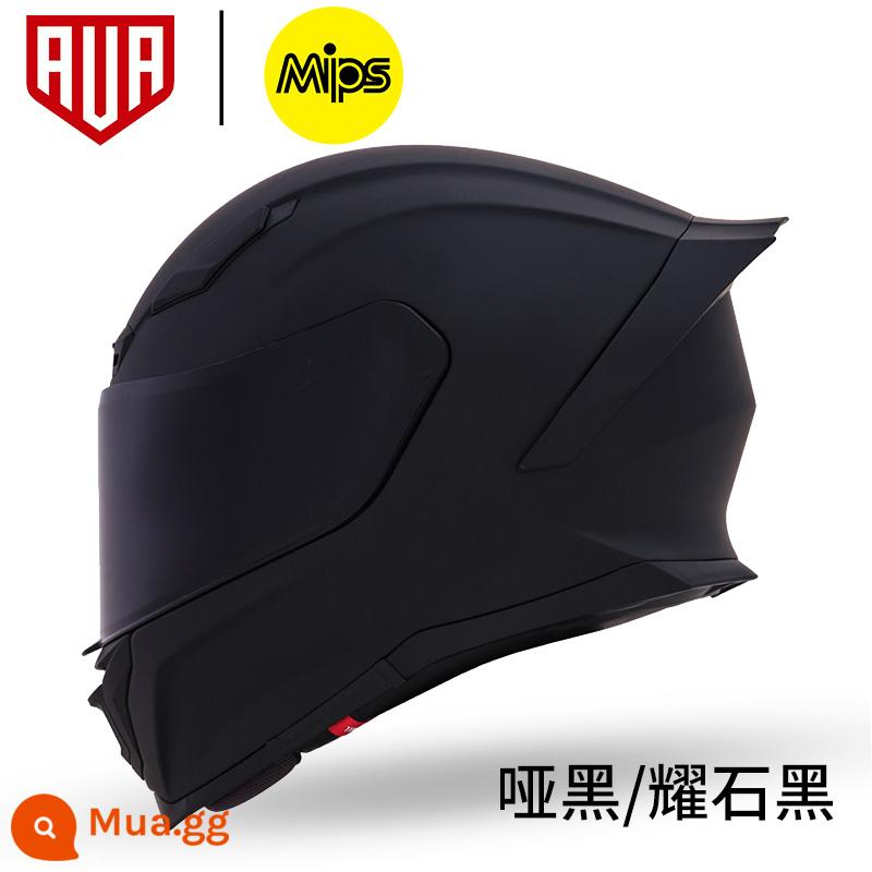 Không gian khác nhau Ava Lightning Hat carbon Mũ động cơ Mũ xe nam Động cơ sương mù đua xe macronine đuôi - Black Warrior Obsidian Black đi kèm miếng dán chống sương mù + tròng kính trong suốt