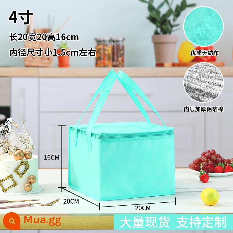 6 8 10 inch bánh sinh nhật túi cách nhiệt dày lá nhôm túi lạnh tùy chỉnh công suất lớn túi xách để giao hàng - Màu xanh lá cây 4 inch