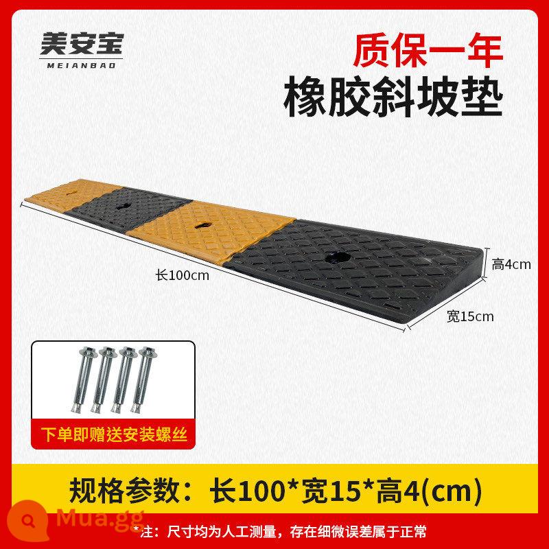 Cao su cao 13cm bước đệm dốc đệm đường răng xe ngưỡng đệm đường dọc theo dốc lên bậc leo tam giác - Cao 4