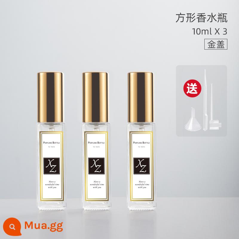 Nước hoa đóng chai đáy rót cao cấp xách tay dùng thử bộ đầu xịt chai rỗng bơm thẳng chai 10ml - Đổ đầy thủy tinh vàng 10ML [3 gói]